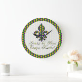 Laissez les Bons Temps Rouler ! Horloge Mardi Gras (Maison)
