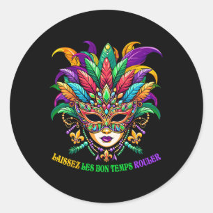 Laissez Les Bons Temps Rouler Jester Masker Kralen Ronde Sticker
