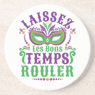 Laissez Les Bons Temps Rouler Mardi Gras Zandsteen Onderzetter