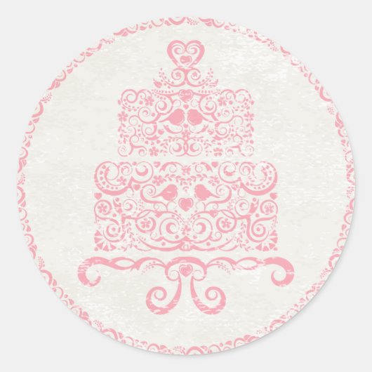 Laissez-Les Manger Sticker Gâteau - Rose (Devant)