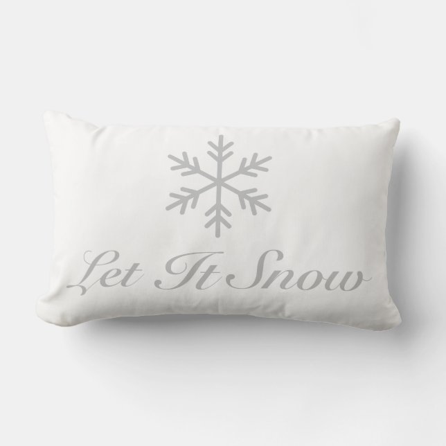 Laissez lui neiger blanc gris de coussin lombaire (Recto)