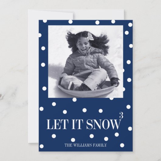 Laissez lui neiger carte photo de vacances de Noël (Devant)