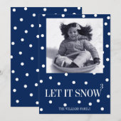 Laissez lui neiger carte photo de vacances de Noël (Devant / Derrière)