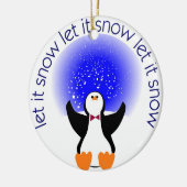 Laissez lui neiger ornement de pingouin (Gauche)