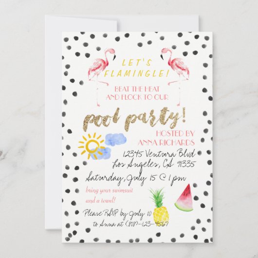 Laissez-nous Flamingle ! Invitation de réception (Devant)