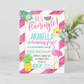 Laissez-nous invitation de partie de Flamant rose (Debout devant)