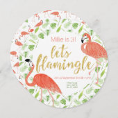 Laissez-nous invitation de partie de Flamingle - (Devant / Derrière)