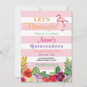 Laissez-nous invitation de partie de Quinceanera