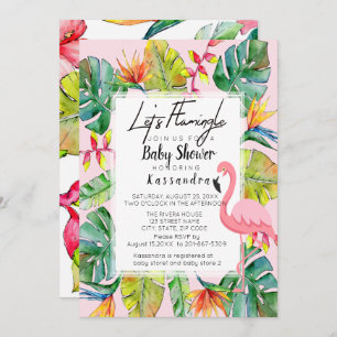 Laissez-nous invitation tropicale de baby shower