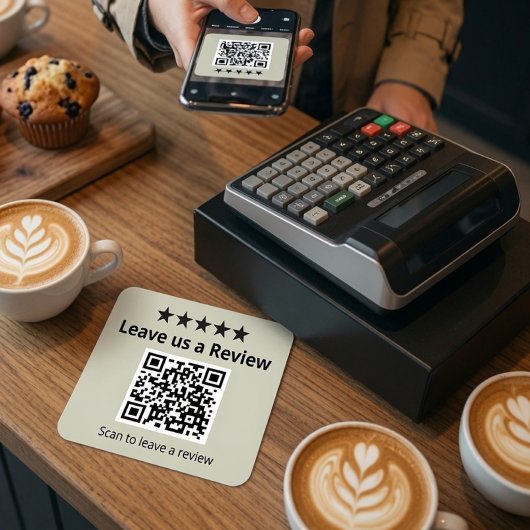 Laissez-nous un autocollant de code QR de révision