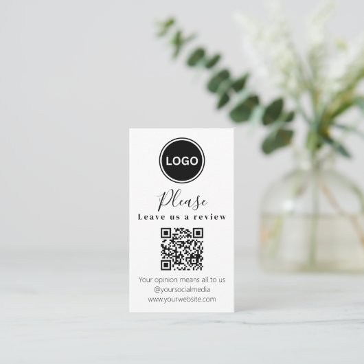 Laissez-nous un commentaire | Code QR Carte de vis (Debout devant)