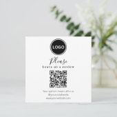 Laissez-nous un commentaire | Code QR Carte de vis (Debout devant)