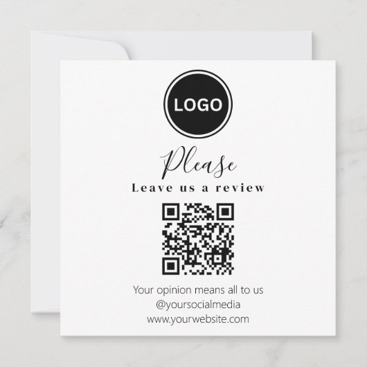 Laissez-nous un commentaire | Code QR Carte de vis (Devant)