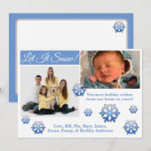 Laissez tomber la neige ! Carte de Noël à 2 photos (Devant / Derrière)