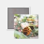 Laissez vos rêves être vos ailes papillon aimant (Recto/Verso)