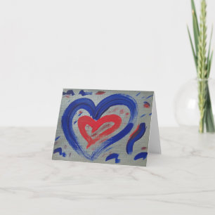 Laissez votre carte de note d'éclat de coeur -