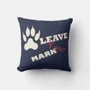 Laissez votre Empreinte de patte Mark Lion Coussin