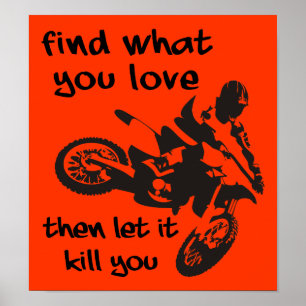 Laissez-vous tuer Dirt Bike Motocross Poster Signa