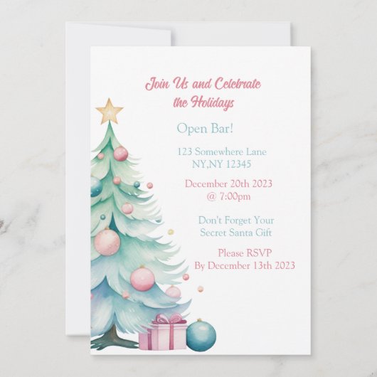 Laissons Lit Invitation Noël (Dos)