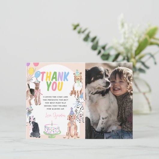 Laissons Pawty Chien premier anniversaire Carte de (Debout devant)