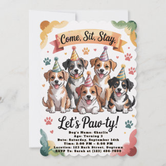 Laissons Pawty Invitations Anniversaires