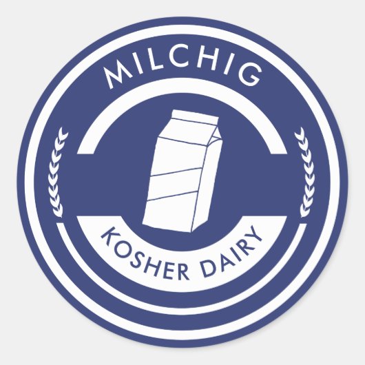 Lait bleu et blanc Étiquette Lait Kosher (Devant)