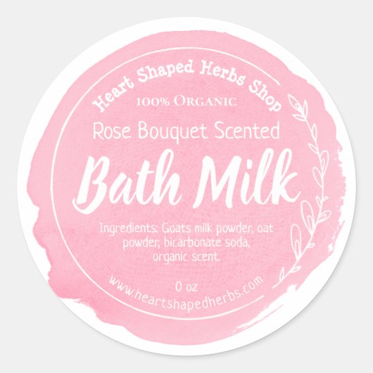 Lait de bain personnalisable Étiquette Entreprise  (Devant)