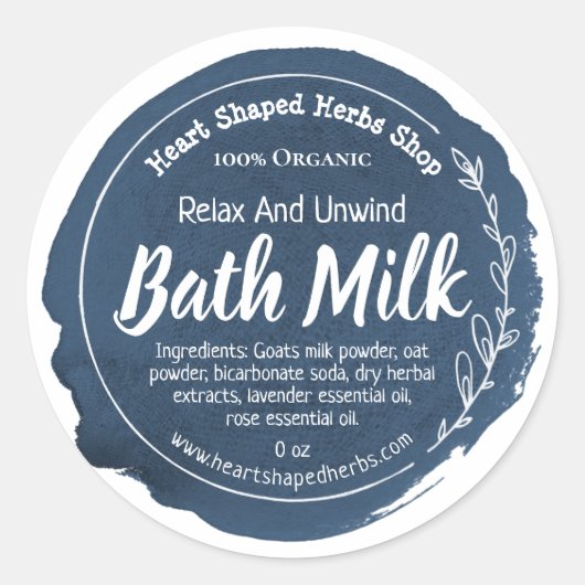Lait de bain personnalisable Étiquette Entreprise (Devant)