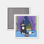 Lait et biscuit - Aimant de chat (Recto/Verso)