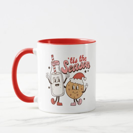 Lait et biscuit amusants Mug de Noël (Gauche)