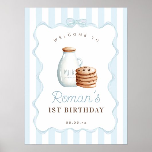 Lait et biscuits Affiche de bienvenue de fête d'an (Devant)