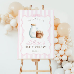 Lait et biscuits Affiche de bienvenue de fête d'an