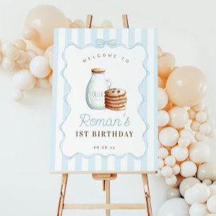 Lait et biscuits Affiche de bienvenue de fête d'an