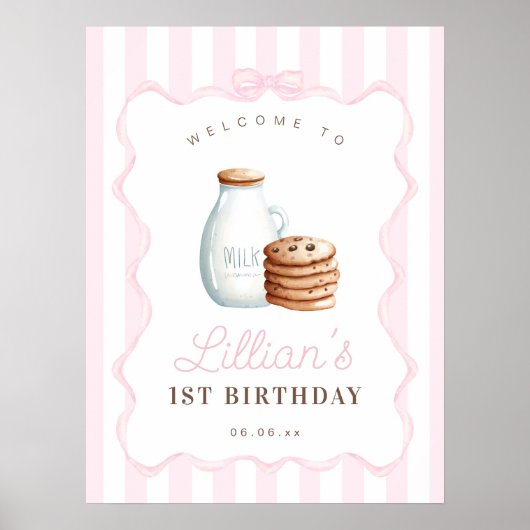 Lait et biscuits Affiche de bienvenue de fête d'an (Devant)