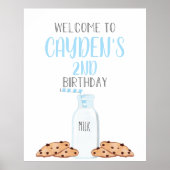 Lait et biscuits Bleu Affiche de bienvenue pour l' (Devant)