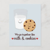 Lait et biscuits Carte postale Saint-Valentin (Devant)