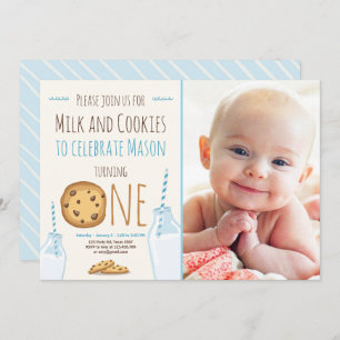 Lait et biscuits Invitation à la fête Boy Annivers