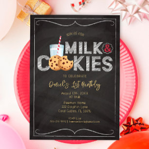 Lait et biscuits Invitation d'anniversaire