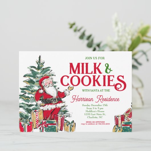 Lait et biscuits Invitation de Noël (Debout devant)
