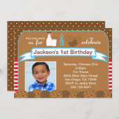 Lait et biscuits Invitations à la fête d'anniversa (Devant / Derrière)