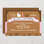 Lait et biscuits Invitations Fête d'anniversaire F (Devant / Derrière)