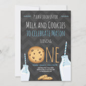 Lait et biscuits Premier anniversaire Invitation G (Devant)