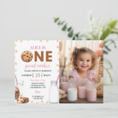 Lait Et Cookies Fille 1er Invitation Anniversaire (Debout devant)