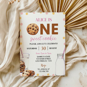 Lait Et Cookies Fille Première Invitation Annivers