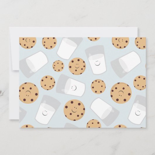 Lait et cookies Photo Invitation Anniversaire (Dos)