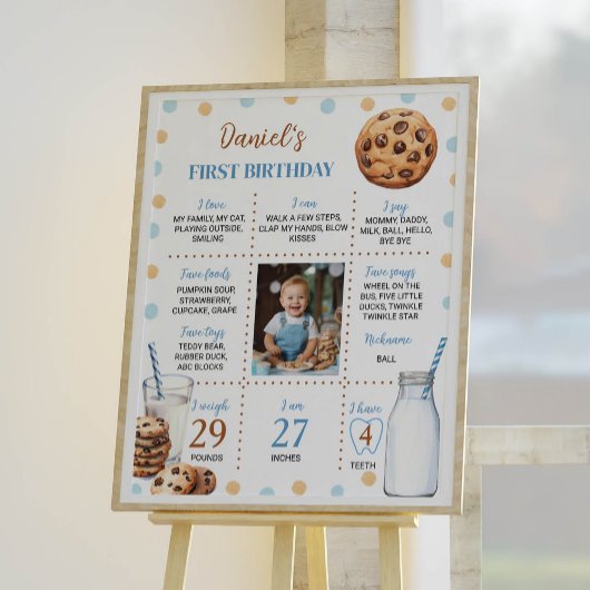 Lait Et Cookies Poster Du Premier Anniversaire
