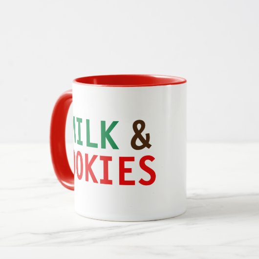 Lait Et Cookies Pour Père Noël Mug (Devant gauche)