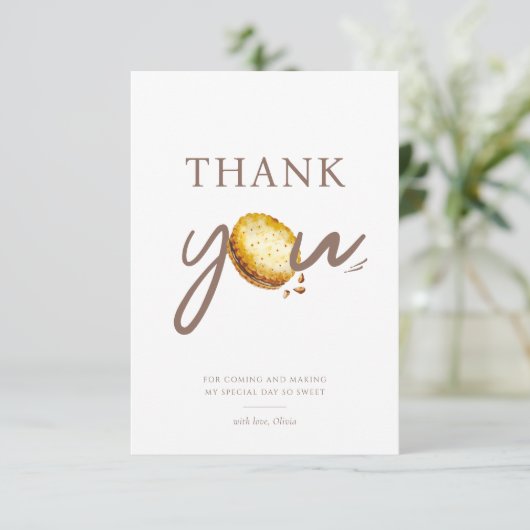 Lait et cookies Premier anniversaire Merci de fête (Debout devant)