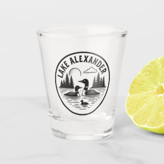 Lake Alexander Loon Cabin Natuur Scene Shot Glas
