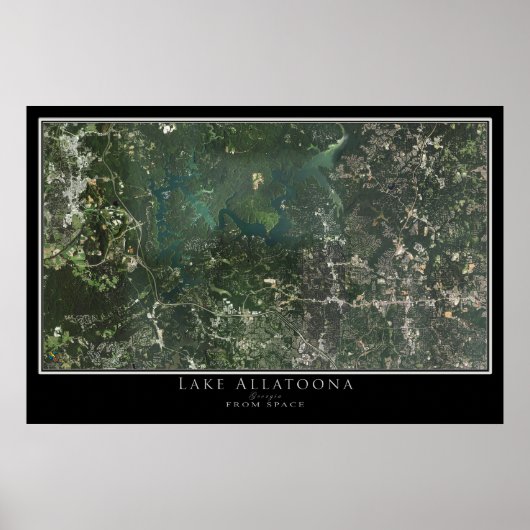 Lake Allatoona Georgia Satellite Poster Map (Voorkant)